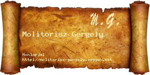 Molitorisz Gergely névjegykártya